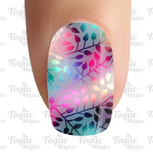 adesivos de unhas abstrato folhas