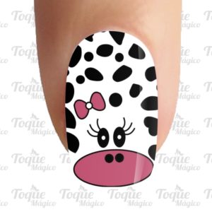 adesivos de unhas animal vaquinha