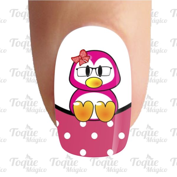 adesivos de unhas animal pinguim