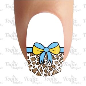 adesivo de unhas animal print francesinha