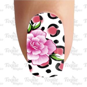 adesivo de unhas animal print pink