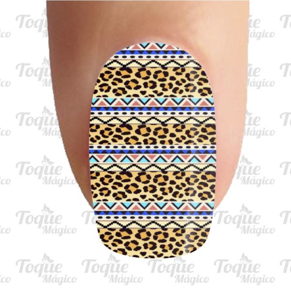 adesivo de unhas animal print