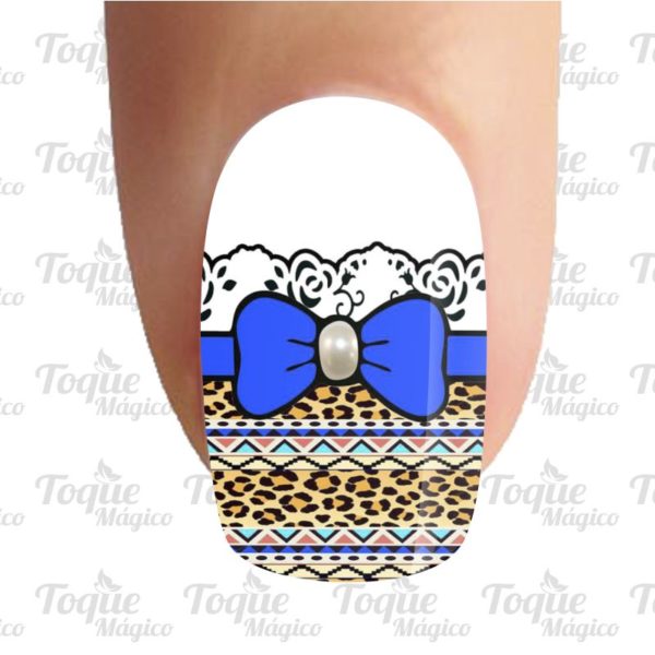 adesivo de unhas animal print francesinha