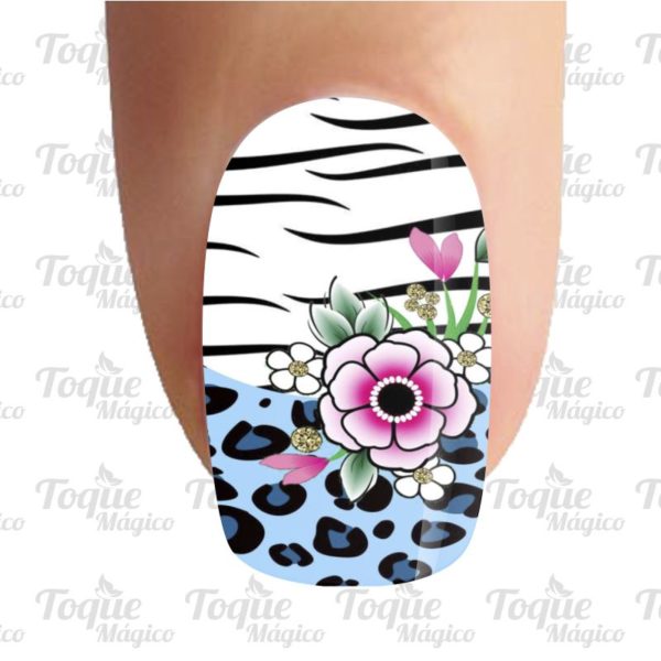 adesivo de unhas animal print zebrinha