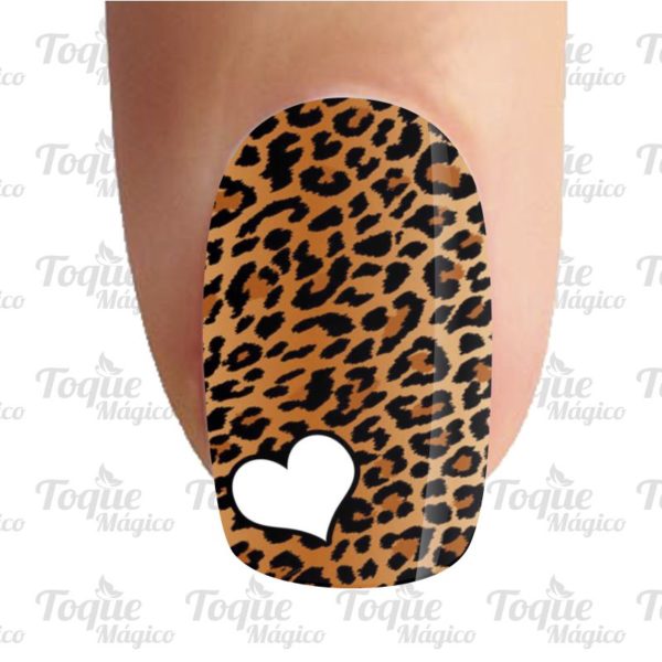 adesivo de unhas animal print onça